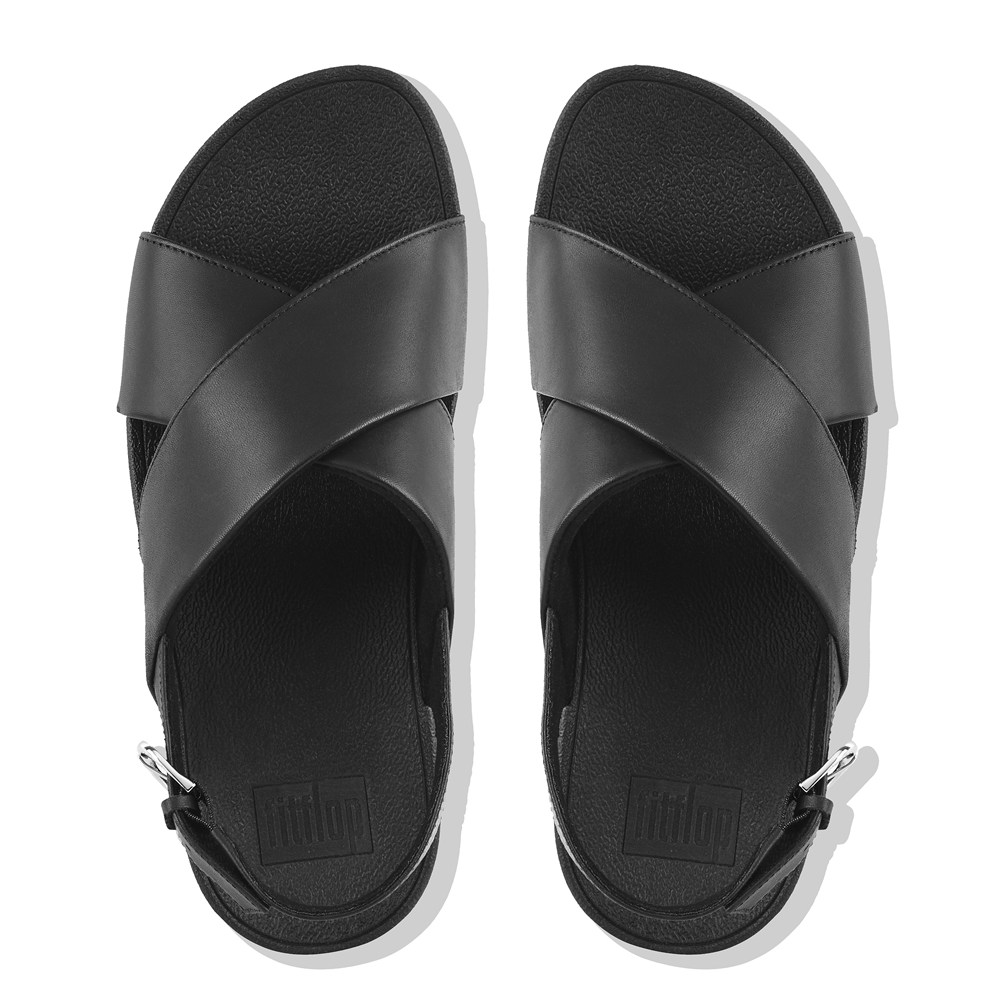 Fitflop Womens Sandals Black - Lulu Leather Back-strap - VR1398742